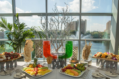 Photo of food with view of Cobb Fountain in Lake Osceola